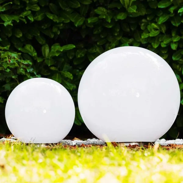 hofstein Lampes Solaires>Set De Boules Lumineuses Solaires Led Acier Inoxydable, 2 Lumieres