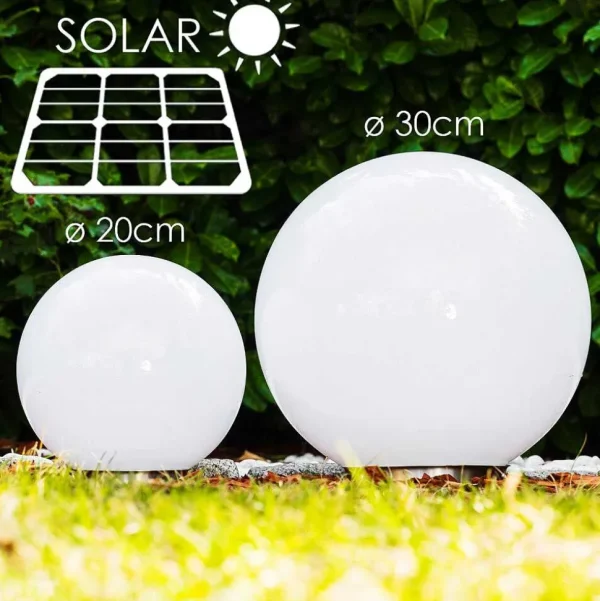 hofstein Lampes Solaires>Set De Boules Lumineuses Solaires Led Acier Inoxydable, 2 Lumieres