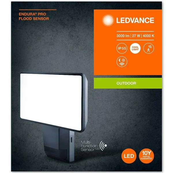 Luminaires Ledvance Spots Extérieurs>Spot De Jardin Ledvance Endura® Gris, 1 Lumiere, Detecteur De Mouvement