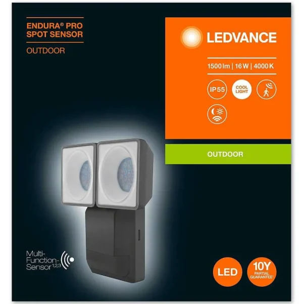 Luminaires Ledvance Spots Extérieurs>Spot De Jardin Ledvance Endura® Gris, 1 Lumiere, Detecteur De Mouvement