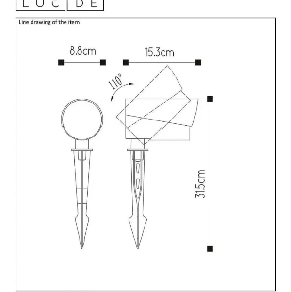 Luminaires Lucide Spots Extérieurs>Spot De Jardin Lucide Manal Led Anthracite, 1 Lumiere