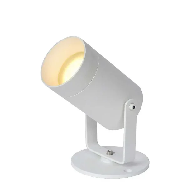 Luminaires Lucide Spots Extérieurs>Spot De Jardin Lucide Taylor Blanc, 1 Lumiere, Detecteur De Mouvement