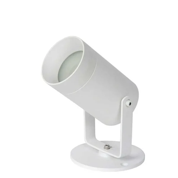 Luminaires Lucide Spots Extérieurs>Spot De Jardin Lucide Taylor Blanc, 1 Lumiere, Detecteur De Mouvement