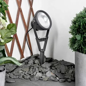 hofstein Balises Lumineuses>Spot De Jardin Phniet Led Noir, 1 Lumiere, Telecommandes, Changeur De Couleurs