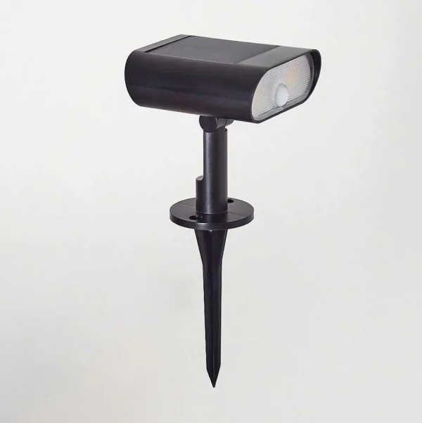 hofstein Lampes Solaires>Spot De Jardin Usmagama Solar Led Noir, 1 Lumiere, Detecteur De Mouvement, Changeur De Couleurs