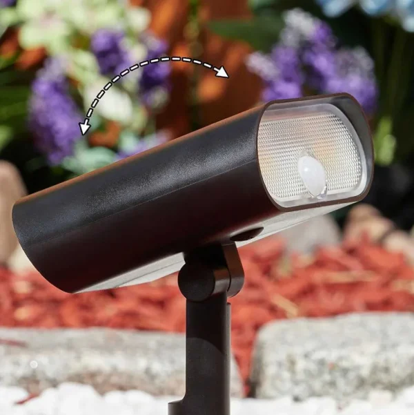 hofstein Lampes Solaires>Spot De Jardin Usmagama Solar Led Noir, 1 Lumiere, Detecteur De Mouvement, Changeur De Couleurs