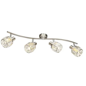 Luminaires Globo Lighting Luminaires Marocains>Spot De Plafond Globo Kris Nickel Mat, 4 Lumieres