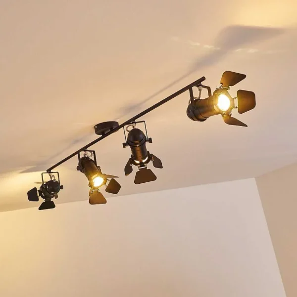 hofstein Spots Et Projecteurs>Spot De Plafond Lichinga Noir, 4 Lumieres