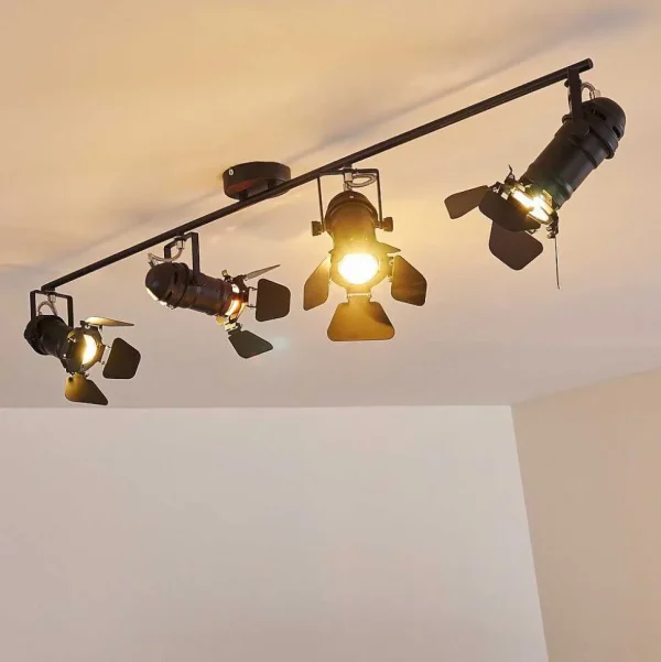 hofstein Spots Et Projecteurs>Spot De Plafond Lichinga Noir, 4 Lumieres