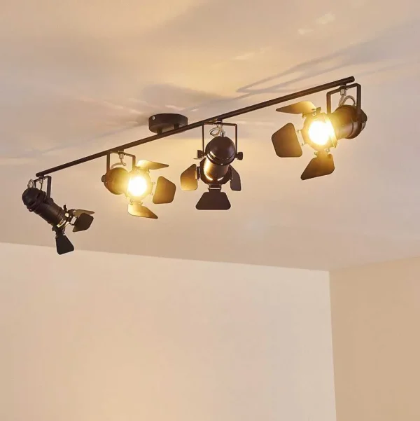 hofstein Spots Et Projecteurs>Spot De Plafond Lichinga Noir, 4 Lumieres