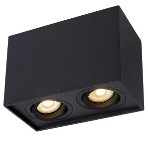 Luminaires Lucide Spots Professionnels>Spot De Plafond Lucide Tube Noir, 2 Lumieres