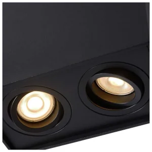 Luminaires Lucide Spots Professionnels>Spot De Plafond Lucide Tube Noir, 2 Lumieres