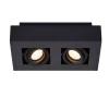 Luminaires Lucide Spots Professionnels>Spot De Plafond Lucide Xirax Led Noir, 2 Lumieres