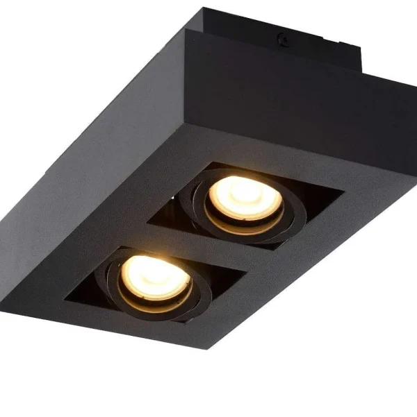 Luminaires Lucide Spots Professionnels>Spot De Plafond Lucide Xirax Led Noir, 2 Lumieres