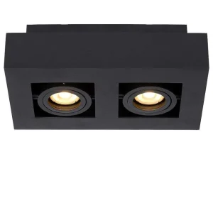 Luminaires Lucide Spots Professionnels>Spot De Plafond Lucide Xirax Led Noir, 2 Lumieres