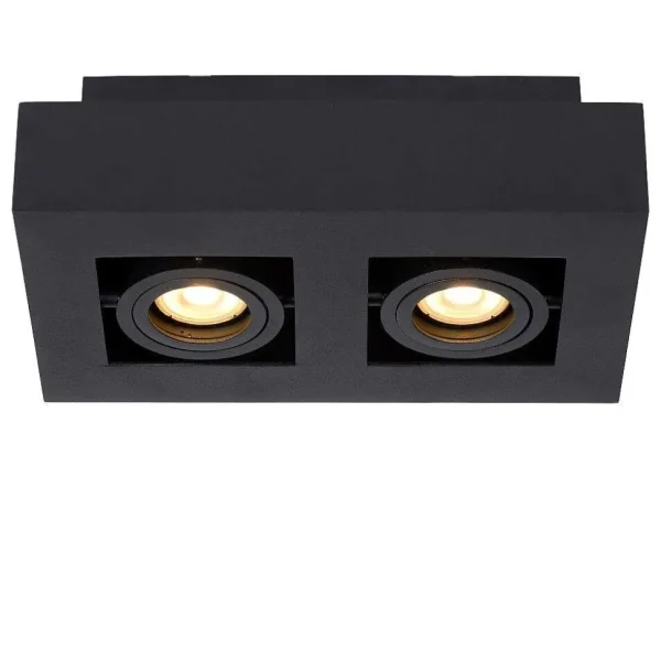 Luminaires Lucide Spots Professionnels>Spot De Plafond Lucide Xirax Led Noir, 2 Lumieres