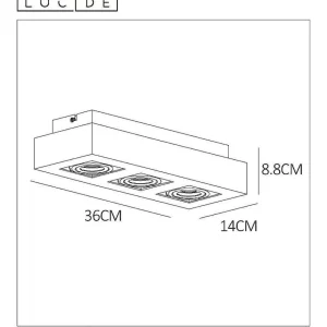 Luminaires Lucide Spots Professionnels>Spot De Plafond Lucide Xirax Led Blanc, 3 Lumieres