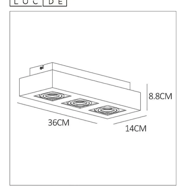 Luminaires Lucide Spots Professionnels>Spot De Plafond Lucide Xirax Led Blanc, 3 Lumieres