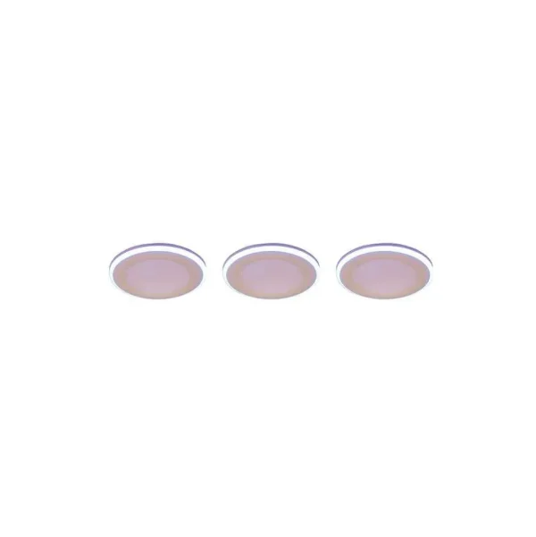 Luminaires Trio Luminaires Encastrés>Spot Encastrable - Kit De 3 Trio Argus Led Blanc, 6 Lumieres, Telecommandes, Changeur De Couleurs