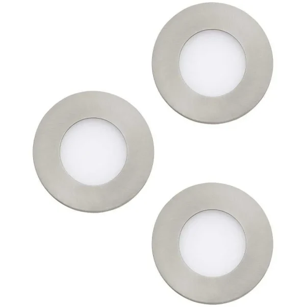 Luminaires Eglo Luminaires Encastrés>Spot Encastrable Eglo Fueva Led Nickel Mat, 3 Lumieres