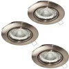 Luminaires Eglo Luminaires Encastrés>Spot Encastrable Eglo Mazuby Led Nickel Mat, 3 Lumieres