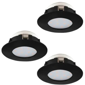 Luminaires Eglo Luminaires Encastrés>Spot Encastrable Eglo Pineda Led Noir, 3 Lumieres