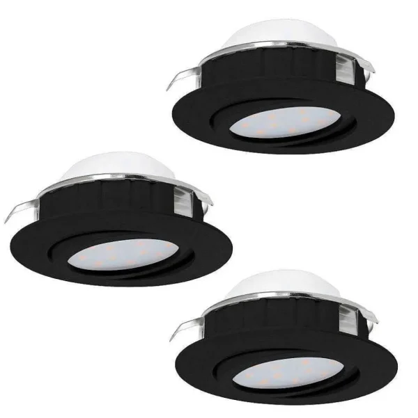 Luminaires Eglo Luminaires Encastrés>Spot Encastrable Eglo Pineda Led Noir, 3 Lumieres