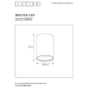 Luminaires Lucide Spots Professionnels>Spot Lucide Bentoo Led Blanc, 1 Lumiere