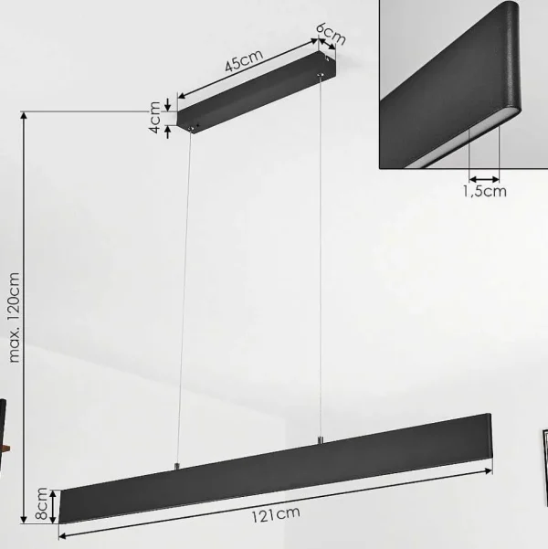 hofstein Luminaires Interieurs Connectes>Suspension Aduard Led Anthracite, 2 Lumieres