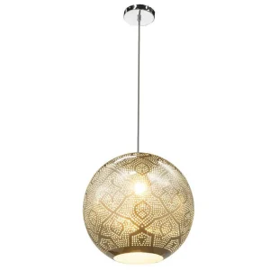 Luminaires Globo Lighting Luminaires Marocains>Suspension Globo Brandon Chrome, 1 Lumiere