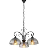 Luminaires Globo Lighting Luminaires Antiques>Suspension Globo Cottage Noir, 3 Lumieres