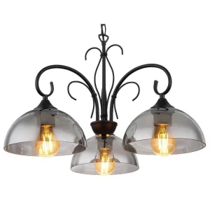 Luminaires Globo Lighting Luminaires Antiques>Suspension Globo Cottage Noir, 3 Lumieres