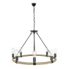 Luminaires Globo Lighting Lustres>Suspension Globo Ulleu Noir, 8 Lumieres