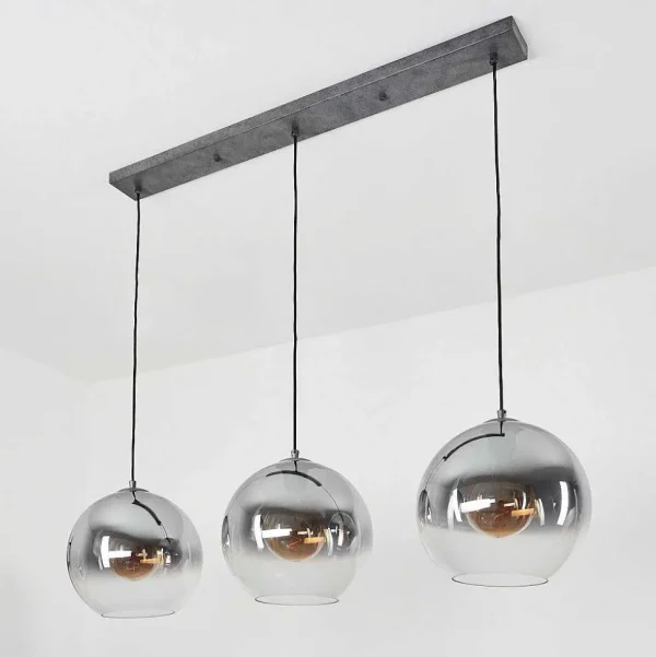 hofstein Suspensions>Suspension Leissigen Argent Oxyde, 3 Lumieres