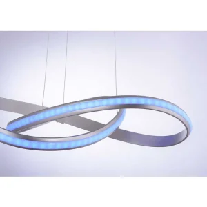 Luminaires Leuchten Direkt Luminaires Interieurs Connectes>Suspension Leuchten-Direkt Ls-Melinda Led Acier Inoxydable, 1 Lumiere, Telecommandes, Changeur De Couleurs