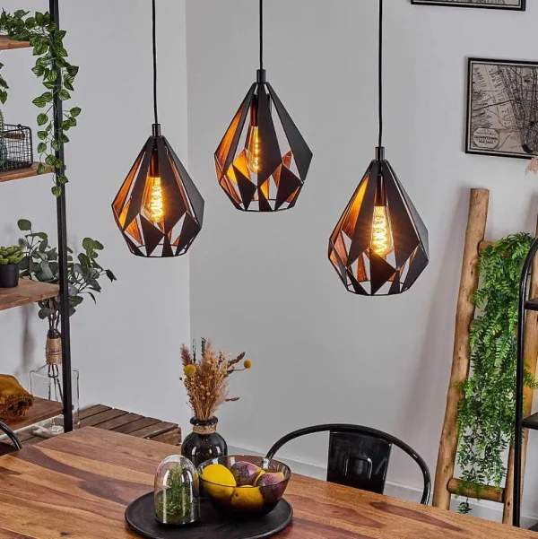 hofstein Luminaires Orientaux>Suspension Marang Noir, 3 Lumieres