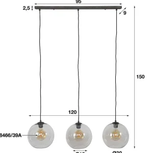 hofstein Suspensions>Suspension Minhe Argent Oxyde, 3 Lumieres