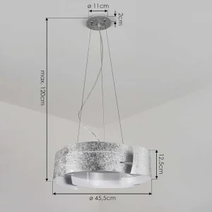 hofstein Luminaires Marocains>Suspension Novara Argente, 3 Lumieres