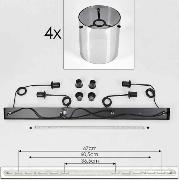 hofstein Suspensions>Suspension Parane Fume, 4 Lumieres