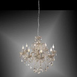 Luminaires Paul Neuhaus Lustres>Suspension Paul Neuhaus Gracia Champagne, 8 Lumieres