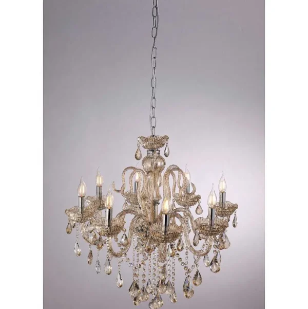 Luminaires Paul Neuhaus Lustres>Suspension Paul Neuhaus Gracia Champagne, 8 Lumieres