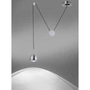 Paul Neuhaus Q-Serie Paul Neuhaus Q>Suspension Paul Neuhaus Q-Adam Led Acier Inoxydable, 1 Lumiere, Telecommandes, Changeur De Couleurs