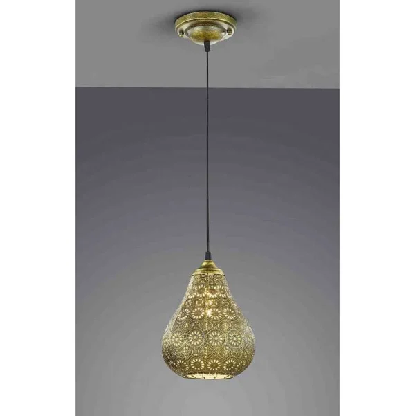 Luminaires Trio Luminaires Marocains>Suspension Trio Jasmin Laiton, 1 Lumiere