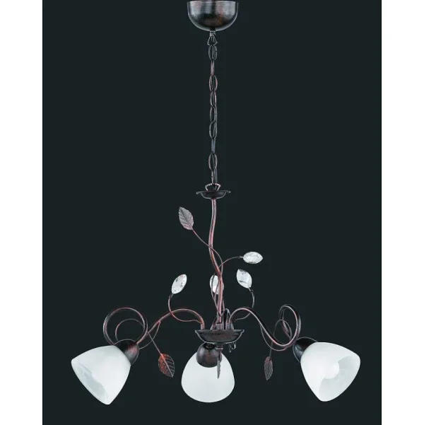 Luminaires Trio Lustres>Suspension Trio-Leuchten Traditio Brun Fonce, Rouille, 3 Lumieres