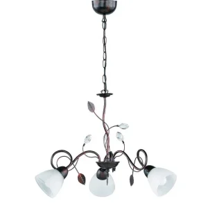 Luminaires Trio Lustres>Suspension Trio-Leuchten Traditio Brun Fonce, Rouille, 3 Lumieres