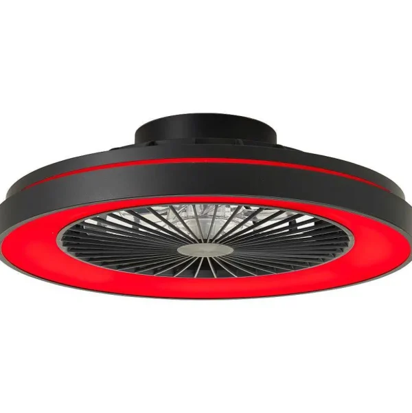 Luminaires Brilliant Plafonniers Et Lustres Ventilateurs>Ventilateur De Plafond Brilliant Mazzaro Led Noir, 1 Lumiere, Telecommandes, Changeur De Couleurs