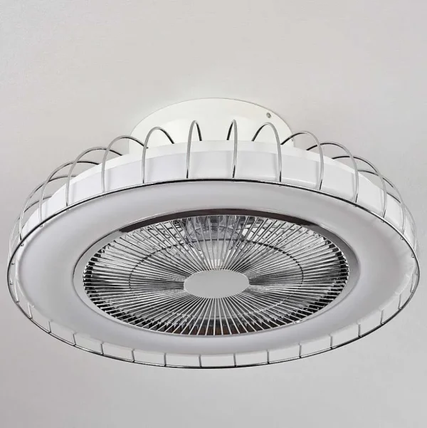 hofstein Luminaires Interieurs Connectes>Ventilateur De Plafond Burmeister Led Blanc, 1 Lumiere, Telecommandes