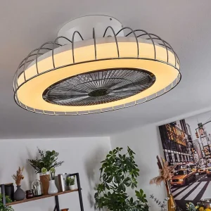 hofstein Luminaires Interieurs Connectes>Ventilateur De Plafond Burmeister Led Blanc, 1 Lumiere, Telecommandes