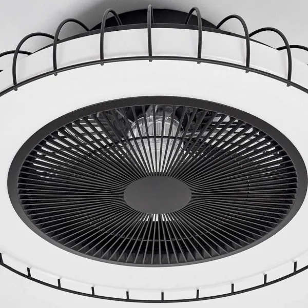 hofstein Luminaires Interieurs Connectes>Ventilateur De Plafond Burmeister Led Noir, 1 Lumiere, Telecommandes