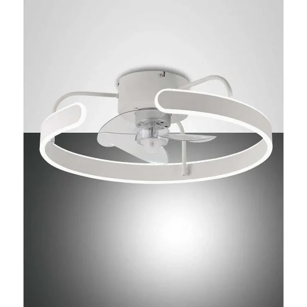 Luminaires Fabas Luce Plafonniers Et Lustres Ventilateurs>Ventilateur De Plafond Fabas Luce Savoy Led Blanc, 1 Lumiere